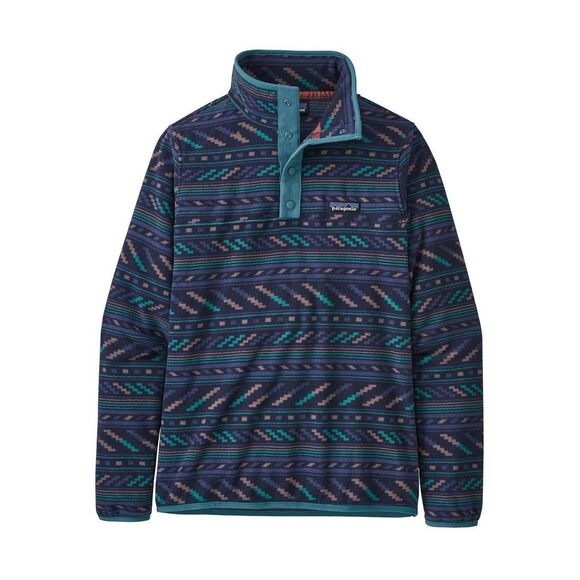 Patagonia Micro D Snap T Fleece Geometric Aztec Pullover Jumper Large Wild Roots - Picture 1 of 7